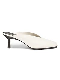 65MM Leather Teardrop-Heel Mules