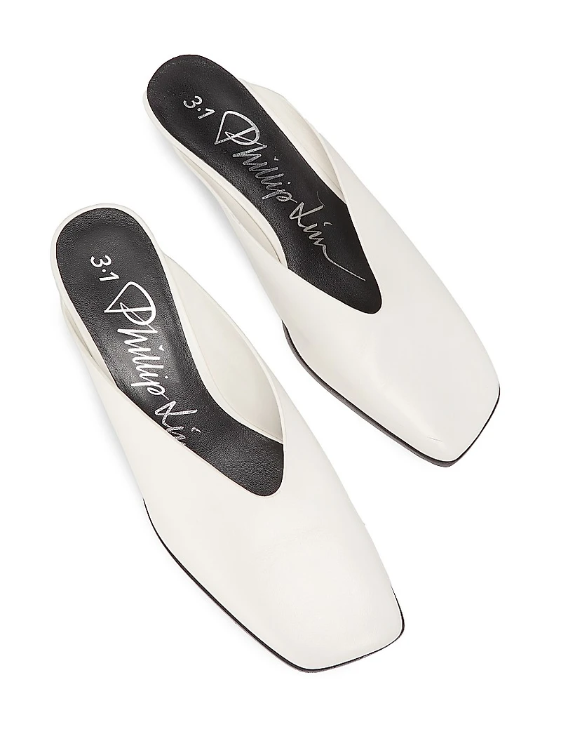 65MM Leather Teardrop-Heel Mules