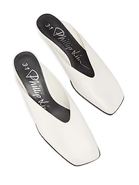 65MM Leather Teardrop-Heel Mules