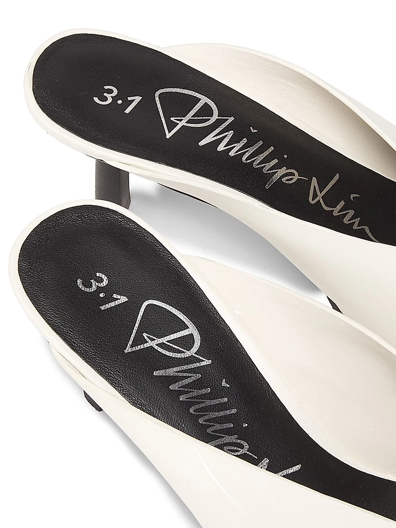 65MM Leather Teardrop-Heel Mules