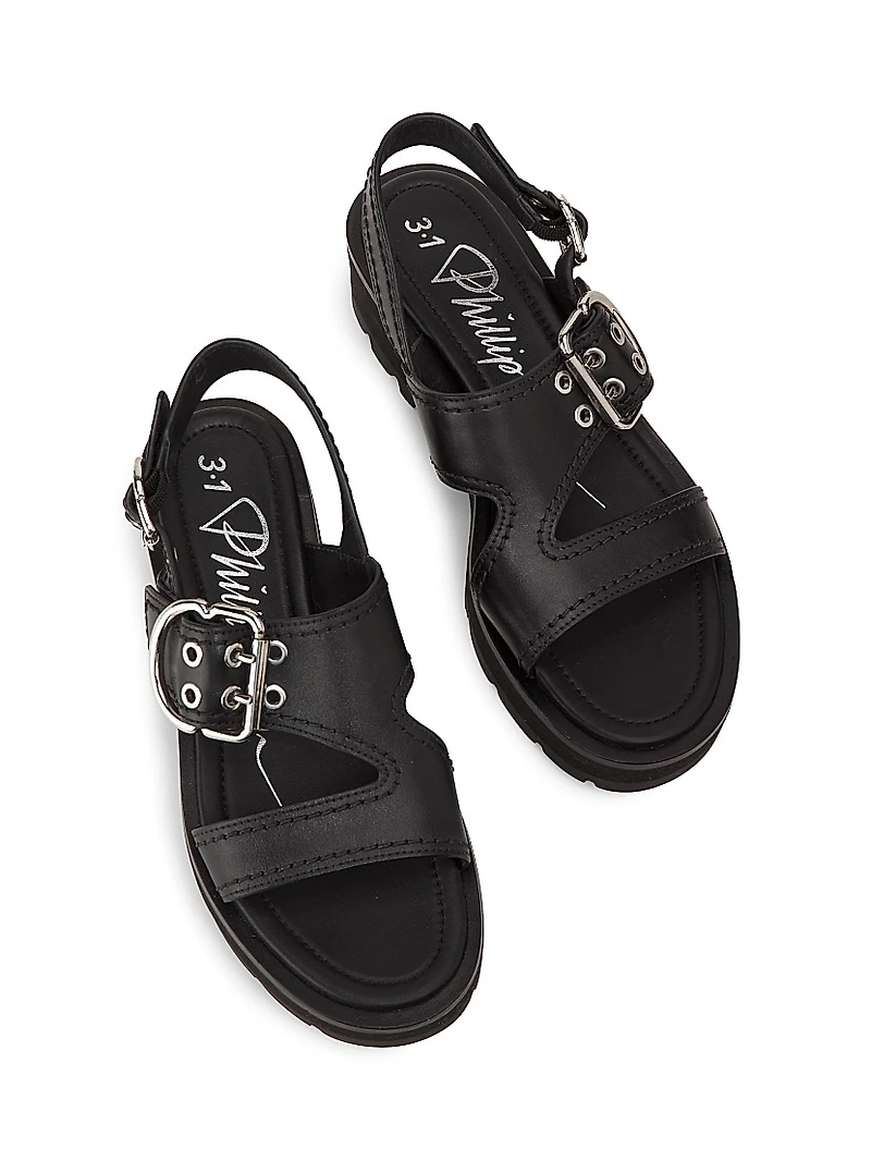 Z-Strap Lug-Sole Leather Sandals