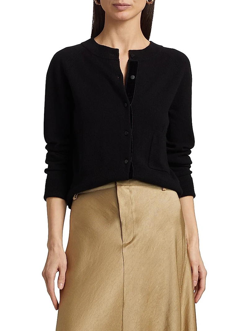 Wool & Cashmere Button-Front Cardigan
