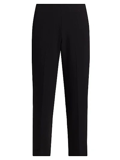 Crepe Velvet-Trim Pants