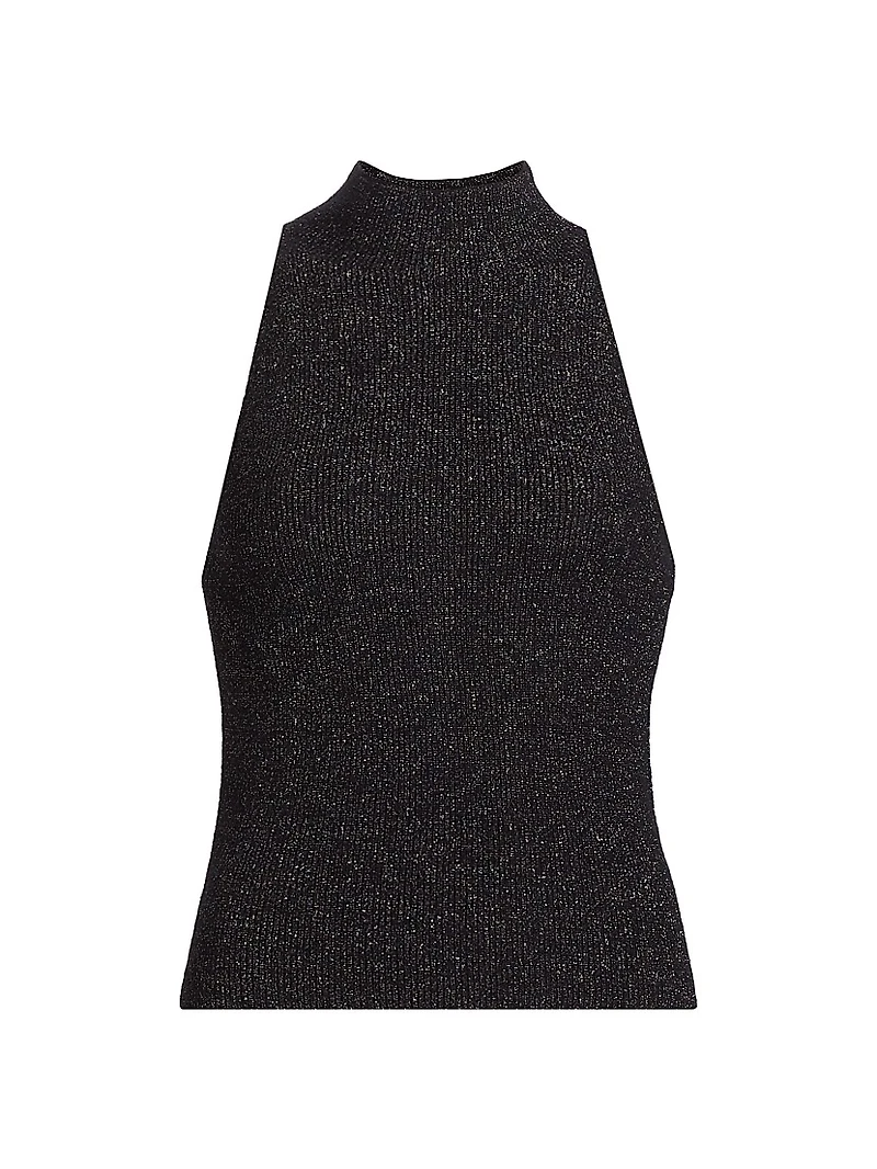 Metallic Mock-Turtleneck Tank