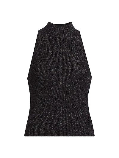 Metallic Mock-Turtleneck Tank