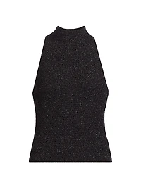 Metallic Mock-Turtleneck Tank