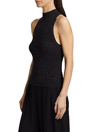 Metallic Mock-Turtleneck Tank