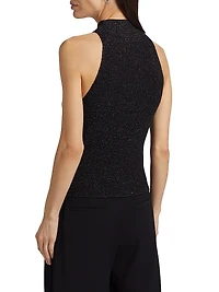 Metallic Mock-Turtleneck Tank