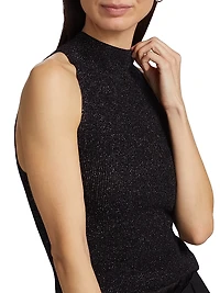Metallic Mock-Turtleneck Tank