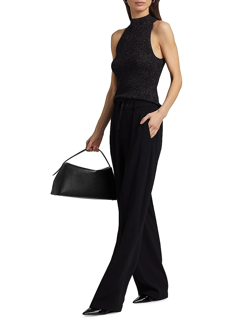 Metallic Mock-Turtleneck Tank