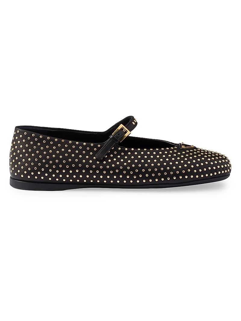 Nappa Leather Ballerinas with Studs