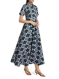 Feyi Abstract Print A-Line Maxi Shirtdress
