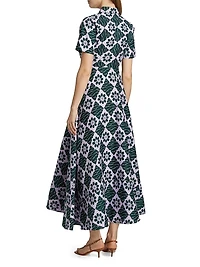 Feyi Abstract Print A-Line Maxi Shirtdress