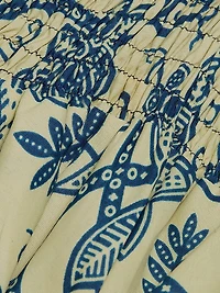 Ibukun Botanic Print Cotton A-line Maxi Dress