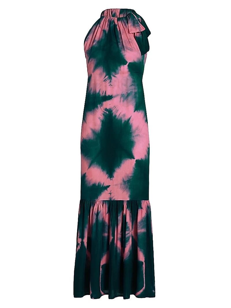 Akua Tie-Dye Halterneck A-Line Maxi Dress