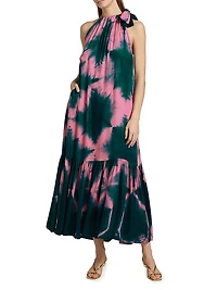 Akua Tie-Dye Halterneck A-Line Maxi Dress