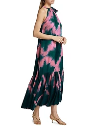 Akua Tie-Dye Halterneck A-Line Maxi Dress