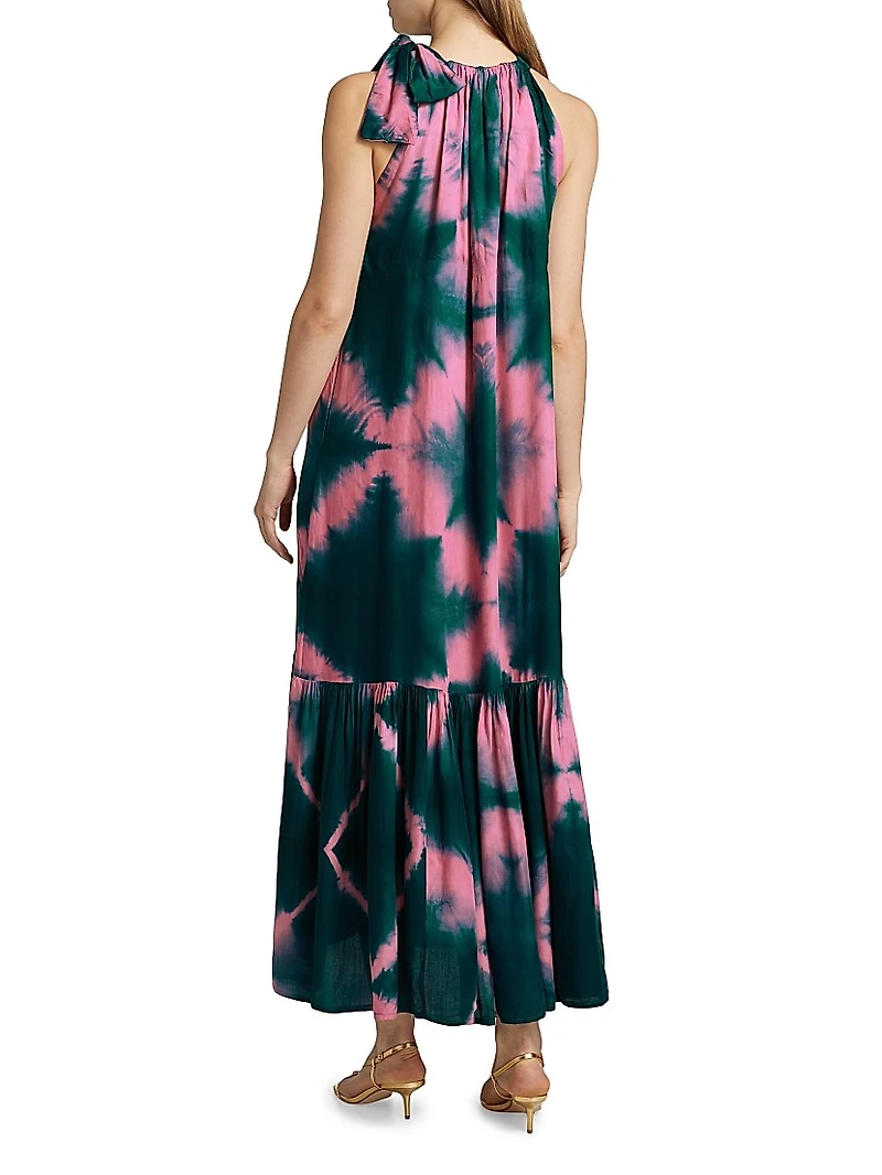 Akua Tie-Dye Halterneck A-Line Maxi Dress