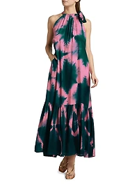 Akua Tie-Dye Halterneck A-Line Maxi Dress