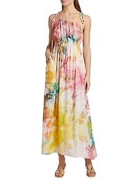 Eri Tie-Dye Drawstring Waist Maxi Dress