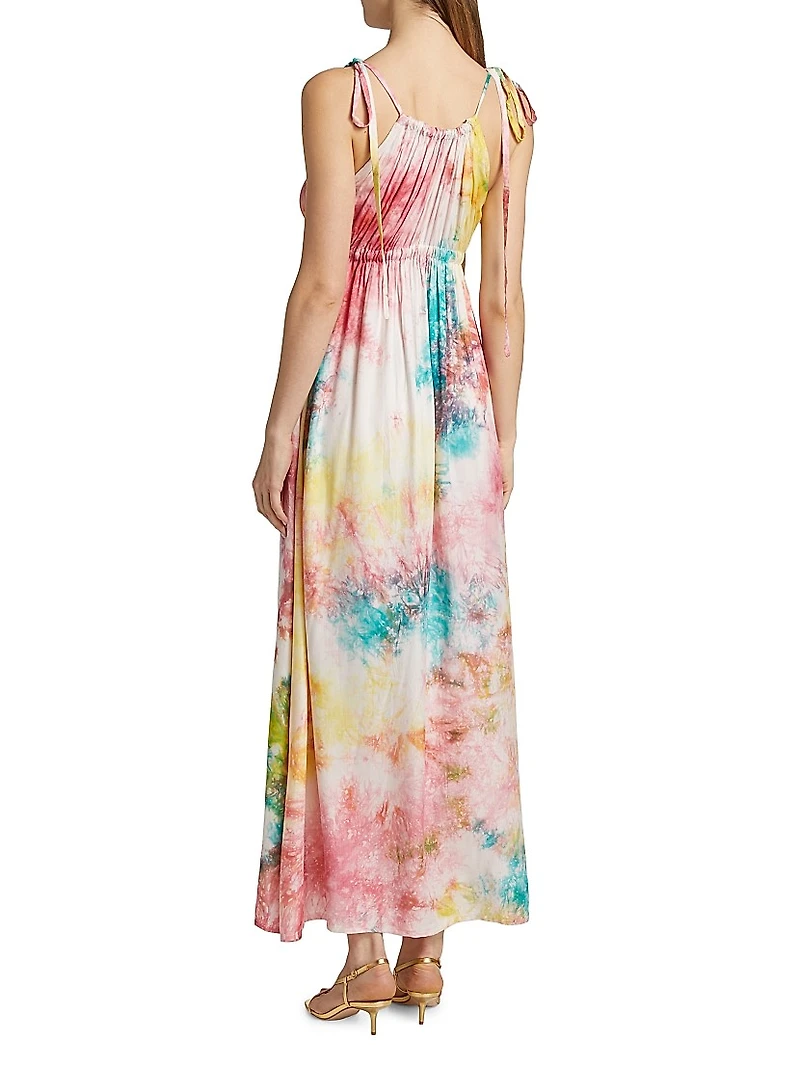 Eri Tie-Dye Drawstring Waist Maxi Dress