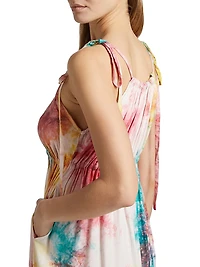 Eri Tie-Dye Drawstring Waist Maxi Dress