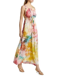 Eri Tie-Dye Drawstring Waist Maxi Dress