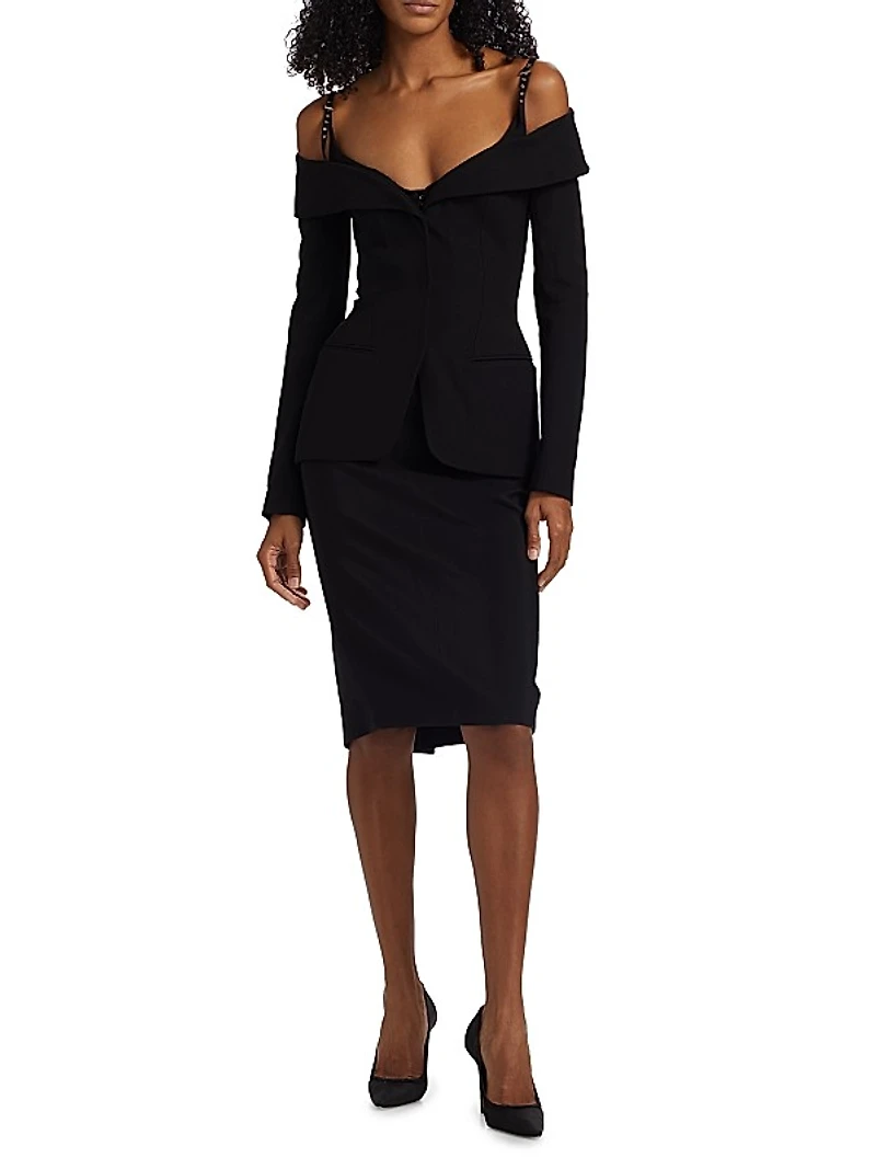 Matte Off-the-Shoulder Jacket
