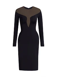 Sculpted Illusion Cocktail Dress
