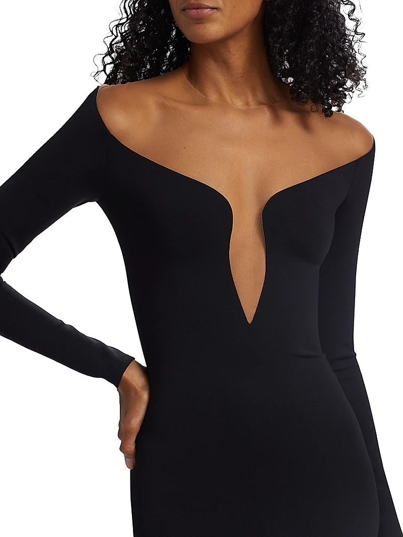 Sculpted Illusion Cocktail Dress