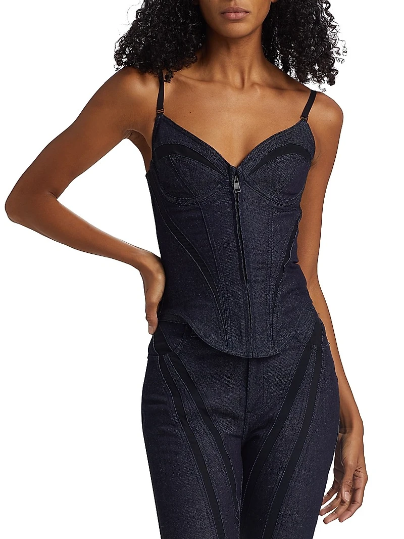 Corset Stretch Raw Denim Top