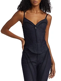 Corset Stretch Raw Denim Top