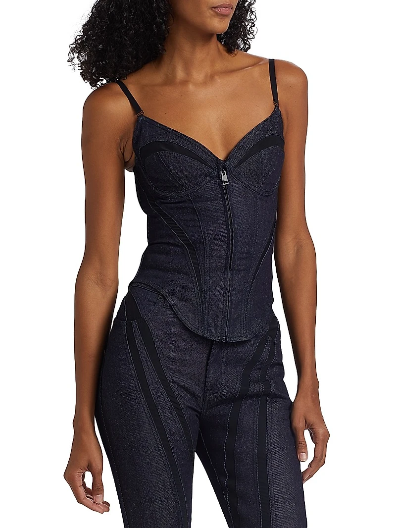 Corset Stretch Raw Denim Top