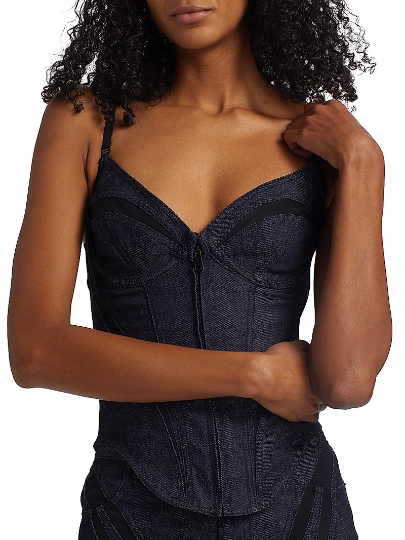 Corset Stretch Raw Denim Top