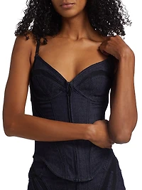 Corset Stretch Raw Denim Top