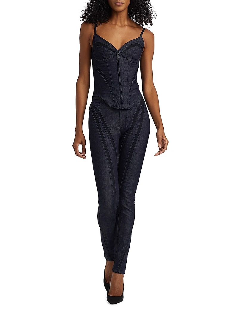 Corset Stretch Raw Denim Top