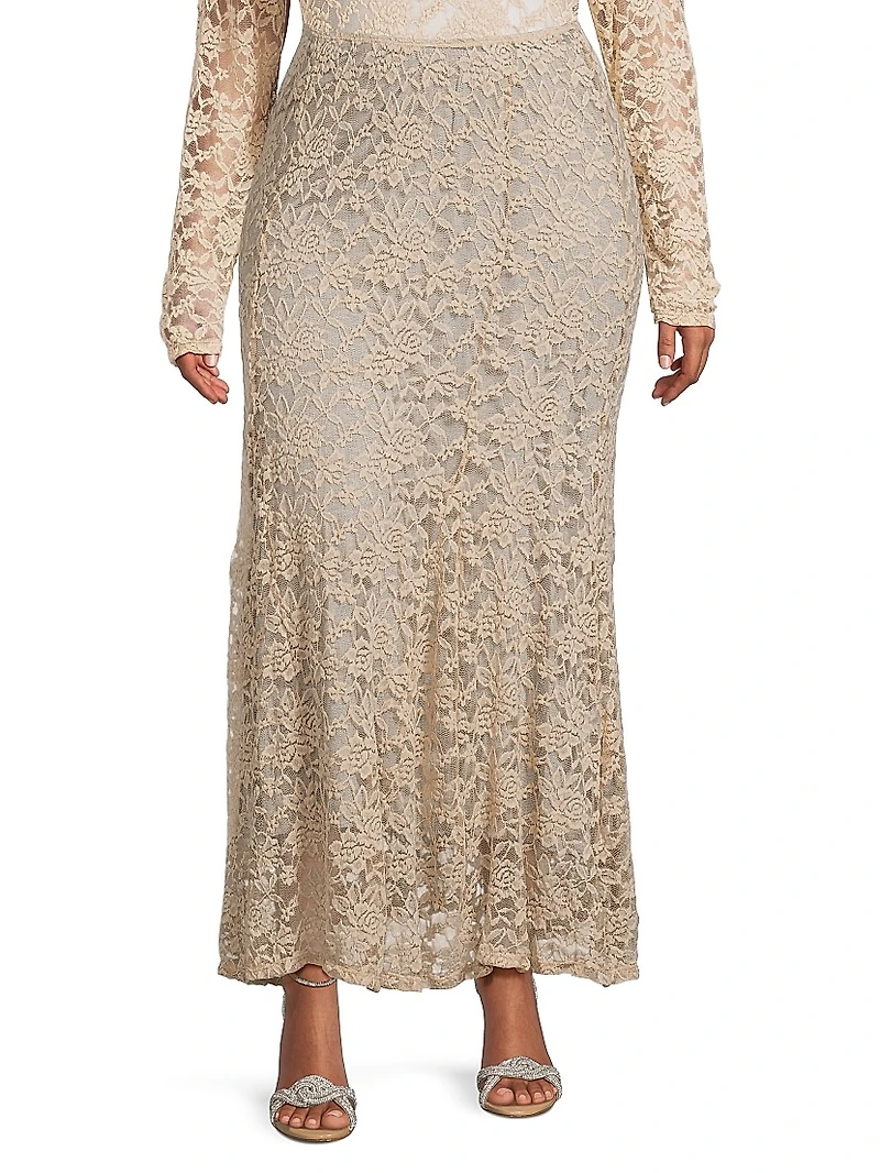 Gianna Stretch Lace Mermaid Maxi Skirt