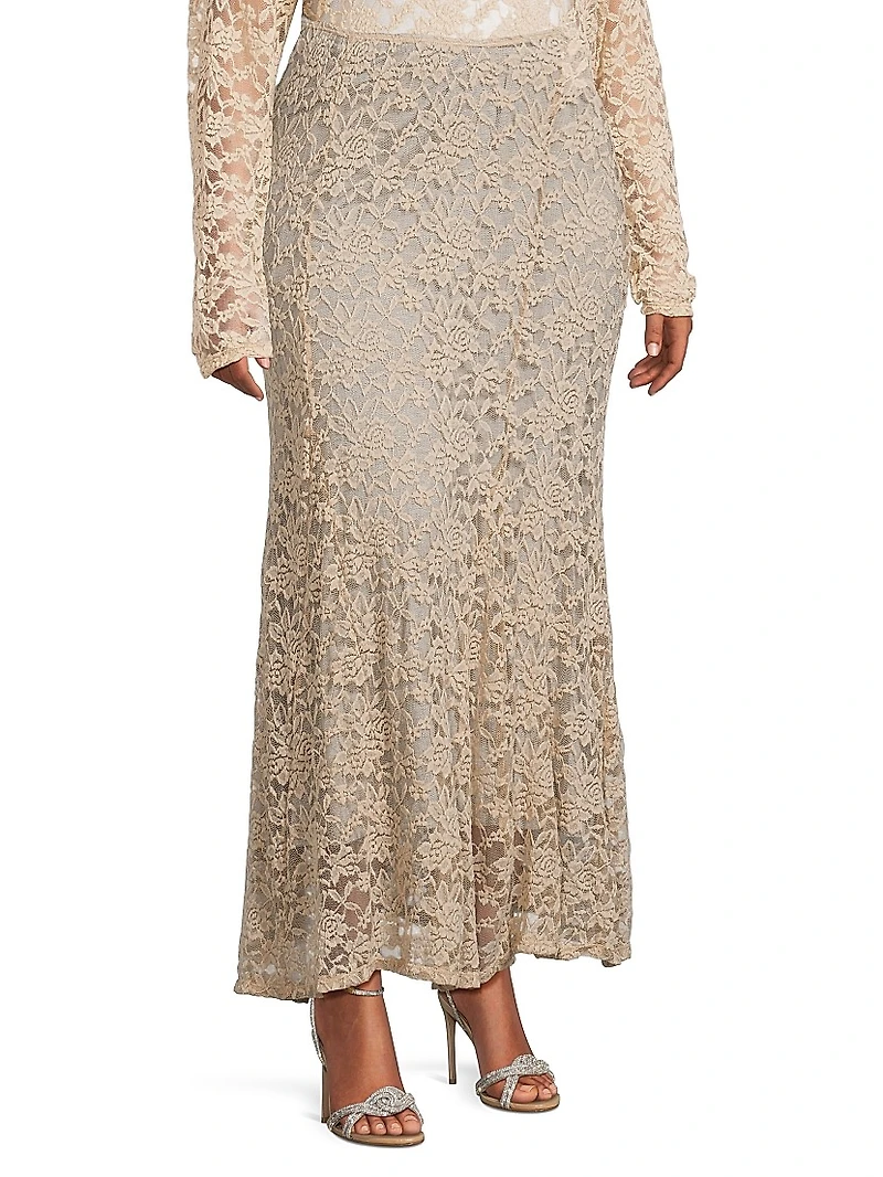 Gianna Stretch Lace Mermaid Maxi Skirt