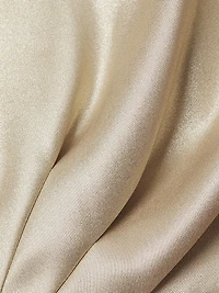 Foiled Mikado Split Highneck Sheath Dress