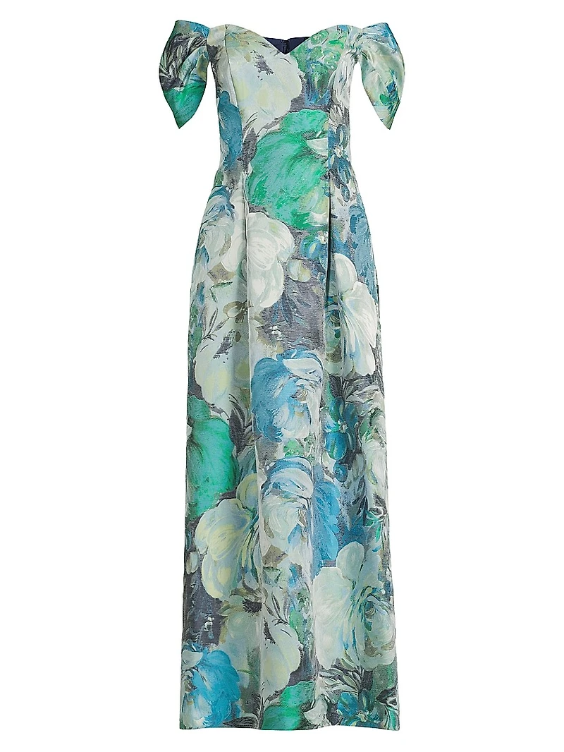 Floral Jacquard Gown