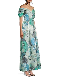 Floral Jacquard Gown