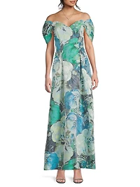 Floral Jacquard Gown