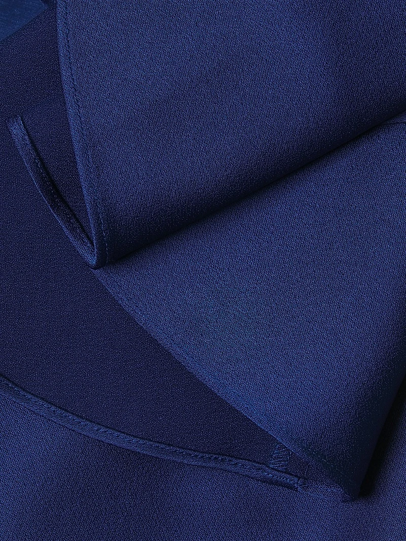 Satin Ruffle High-Low Hem Wrap Dress