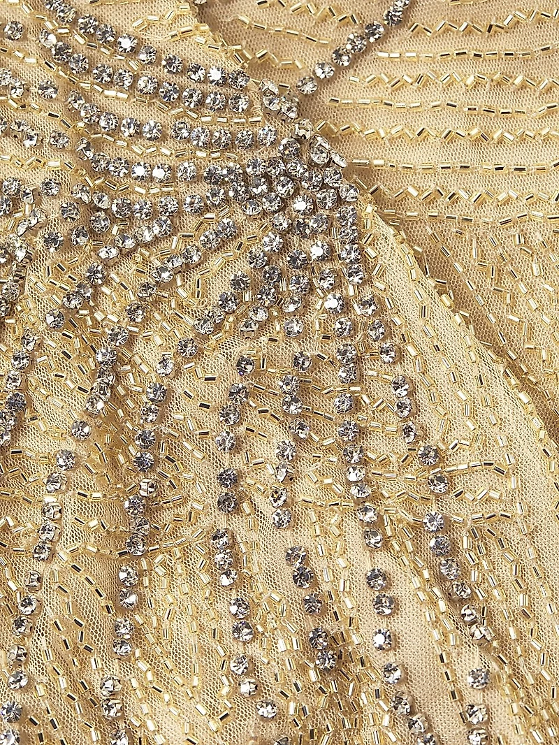 Beaded One-Shoulder Gown