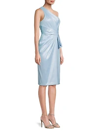 Foiled Mikado Midi-Dress