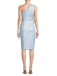 Foiled Mikado Midi-Dress