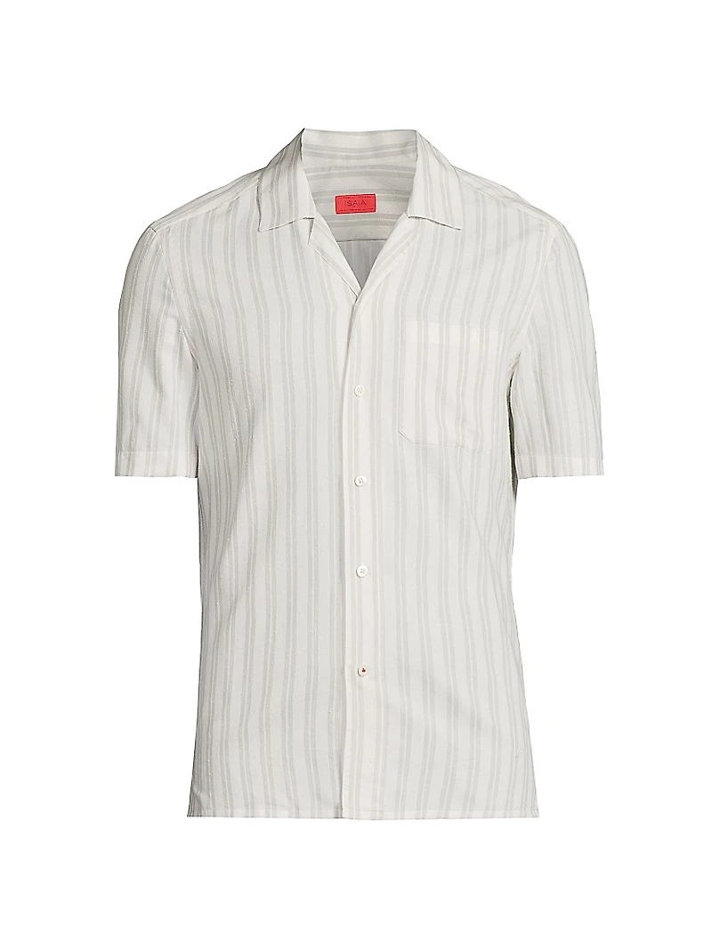 Striped Cotton-Silk Camp Shirt