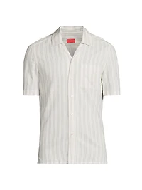 Striped Cotton-Silk Camp Shirt