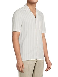 Striped Cotton-Silk Camp Shirt