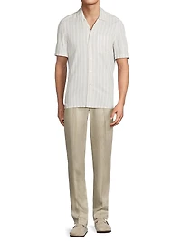 Striped Cotton-Silk Camp Shirt